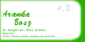 aranka bosz business card